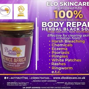 NEW HAND MADE BERNICE AFRICA HERBAL REPAIR BLACK NON WHITENING BODY SOAP 500G